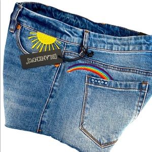 Blank NYC The Astor Sun Rainbow Denim Shorts 26 2